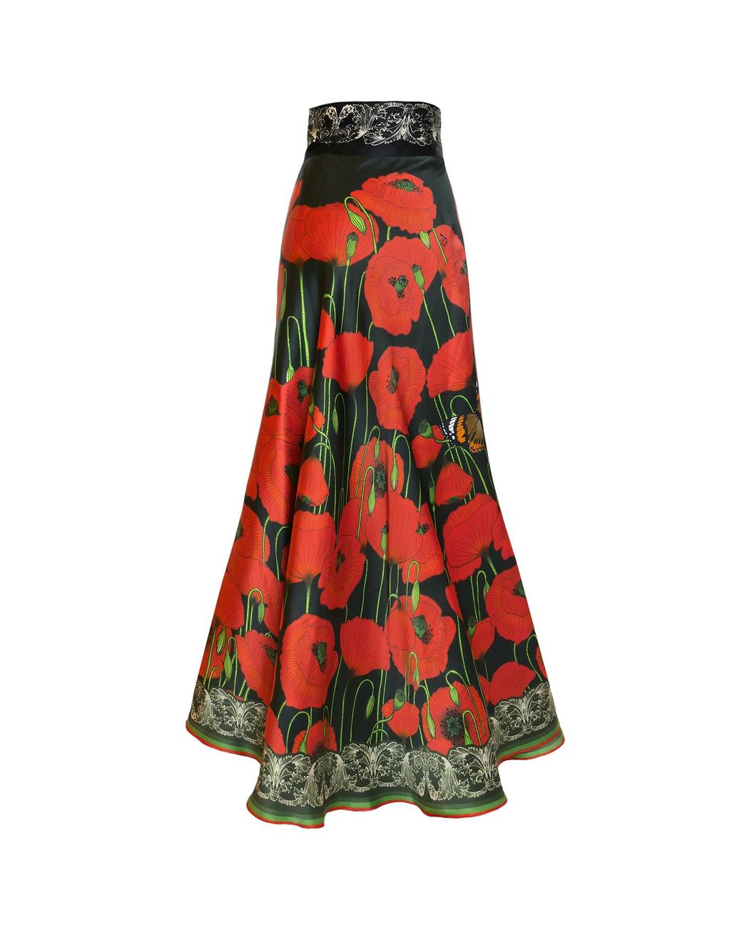 Kueen Red Silk Skirt