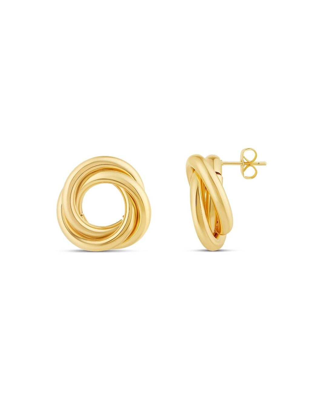 SHYMI Metallic Round Twist Hoop Earrings