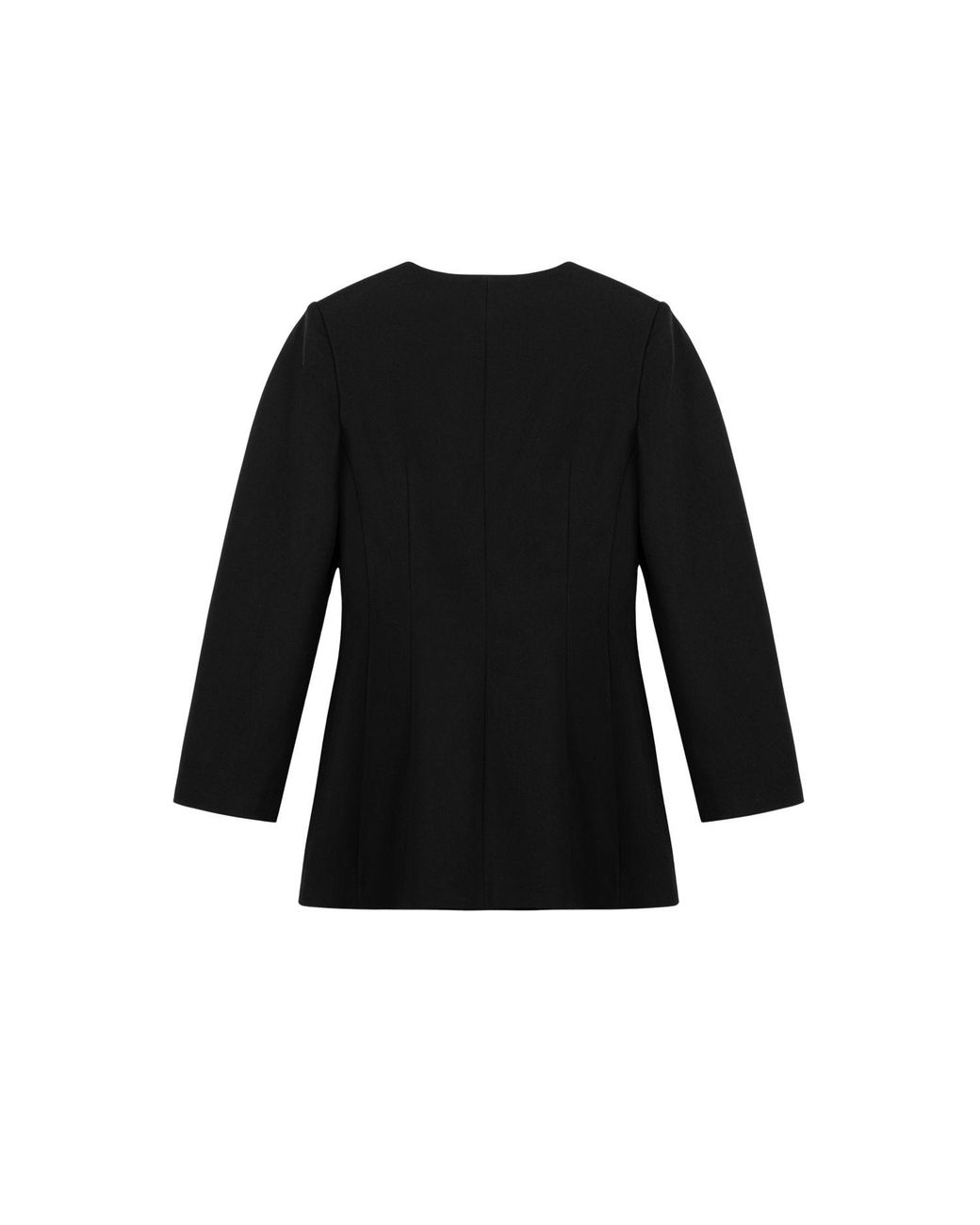 Nocturne Black Ring Button Wrap Front Jacket