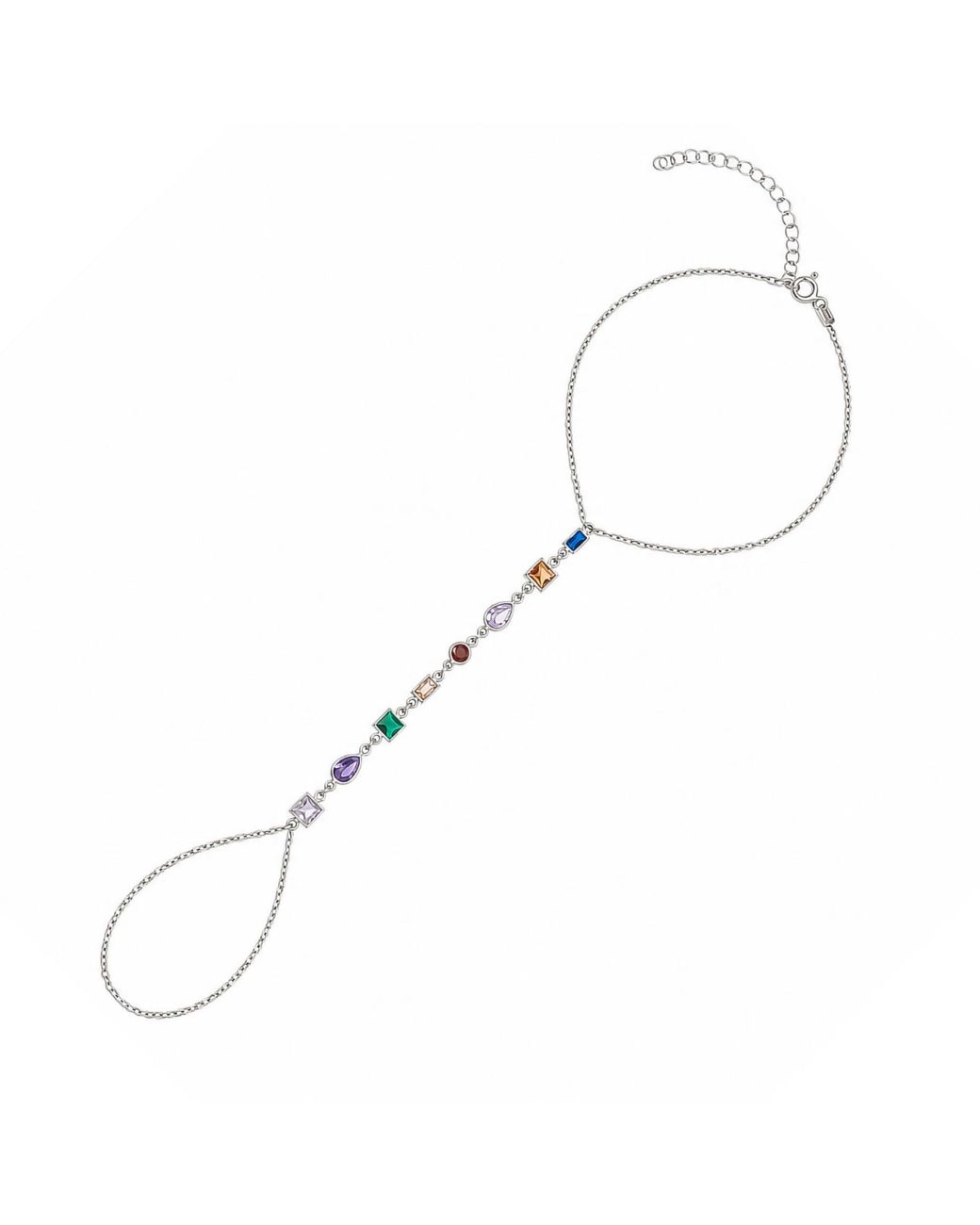Spero London White Sterling Kaledioscope Hand Chain