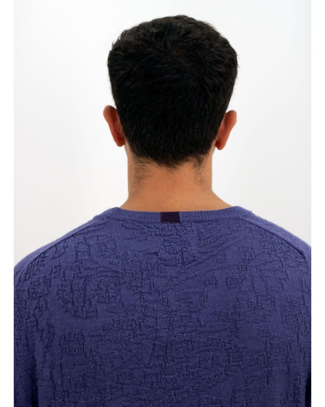 Lords of Harlech Blue Colin Jacquard Merino Paisley Sweater for men