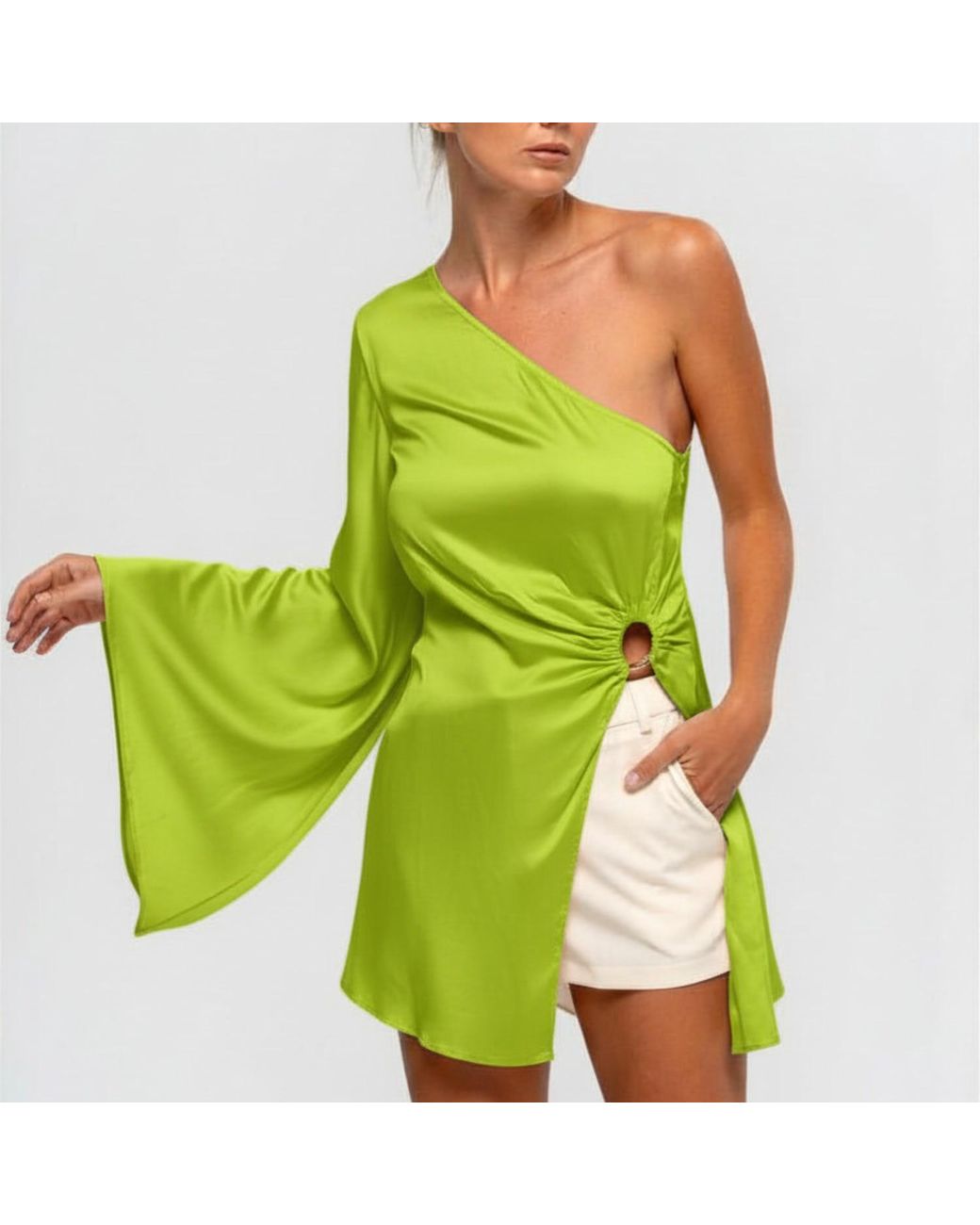 The Ethos Studio Green Gaia Top/Mini Dress