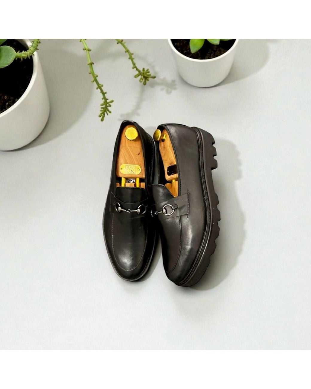 Jpo Black Koch House Horsebit Platform Loafers for men