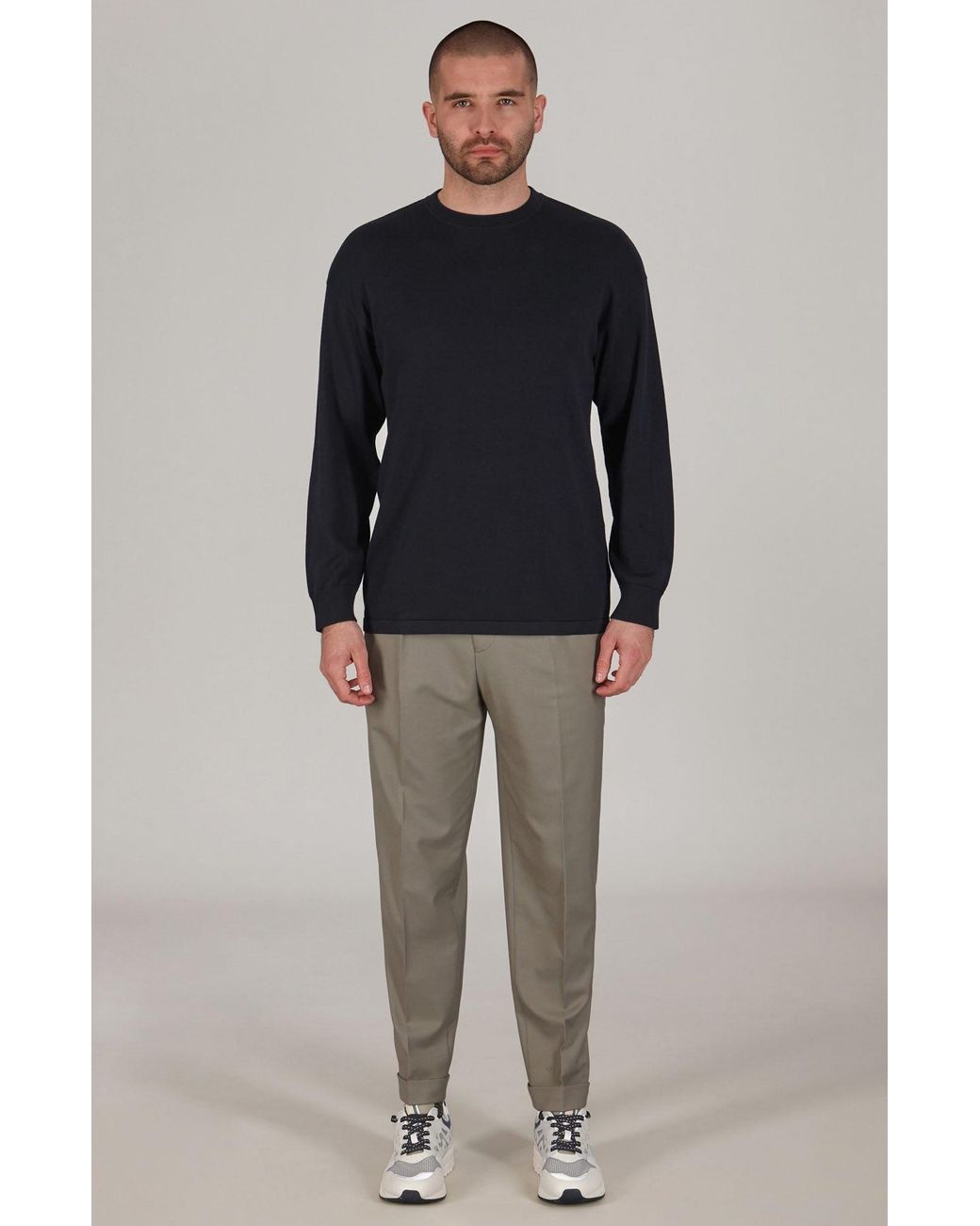Paul James Knitwear Blue Lightweight Cotton Ollie Oversized Knitted Top for men