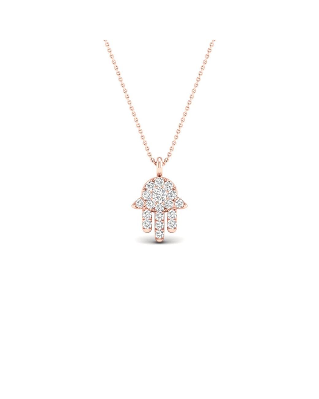 Artisan Metallic Natural Diamond Hamsa Pendant