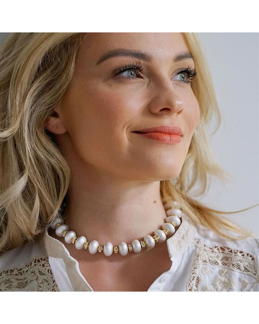 Saule Label Metallic Mika Necklace