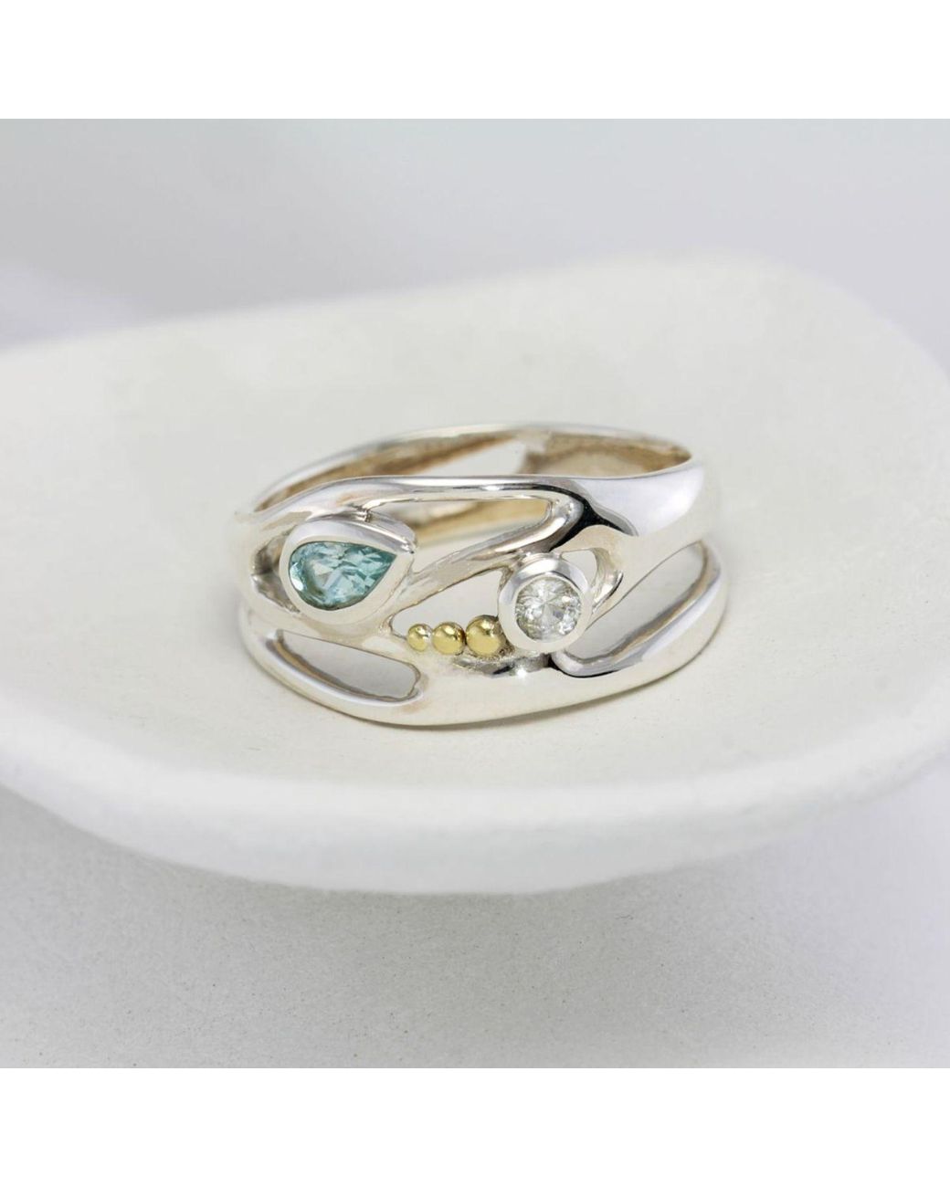 Isla Silver White Topaz Sterling Ring