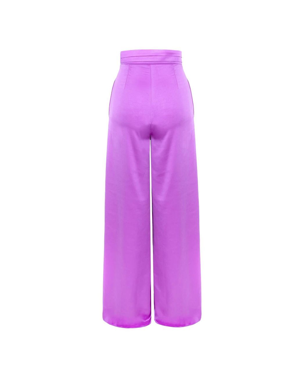 AVENUE No.29 Purple Satin High Rise Wide Leg Trousers
