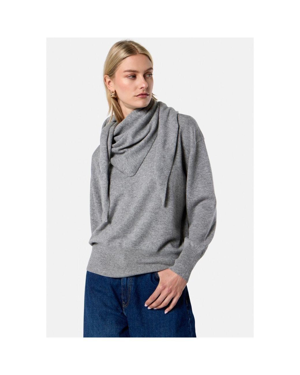 Helen Mcalinden Gray Cashmere Marl Triangle Scarf