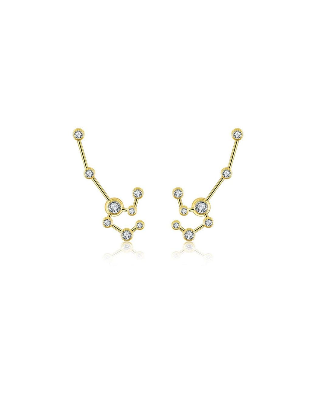 Genevieve Collection Metallic Leo Zodiac Constellation Earring 18K & Diamond