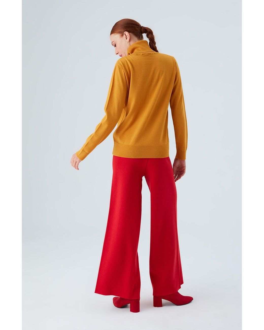 Peraluna Orange Valeria Fine Turtleneck Pullover