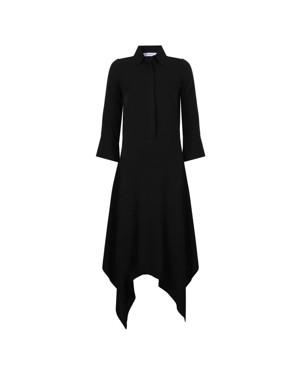 Mirimalist Black Tencel Shirt Dress