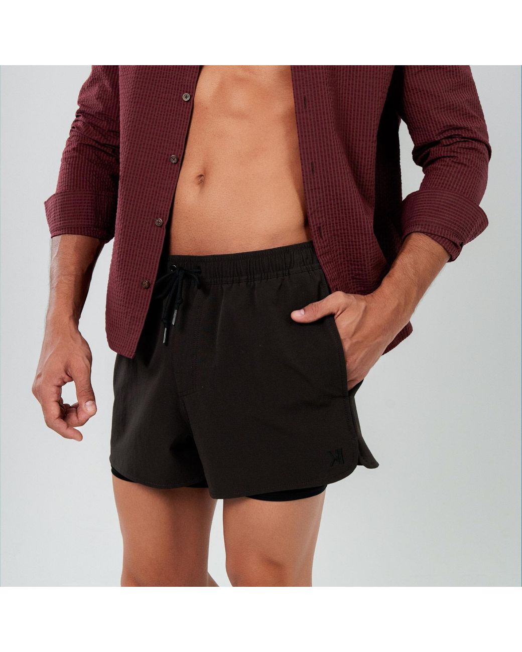 Duskitten Black Ghostwave Swim Shorts for men