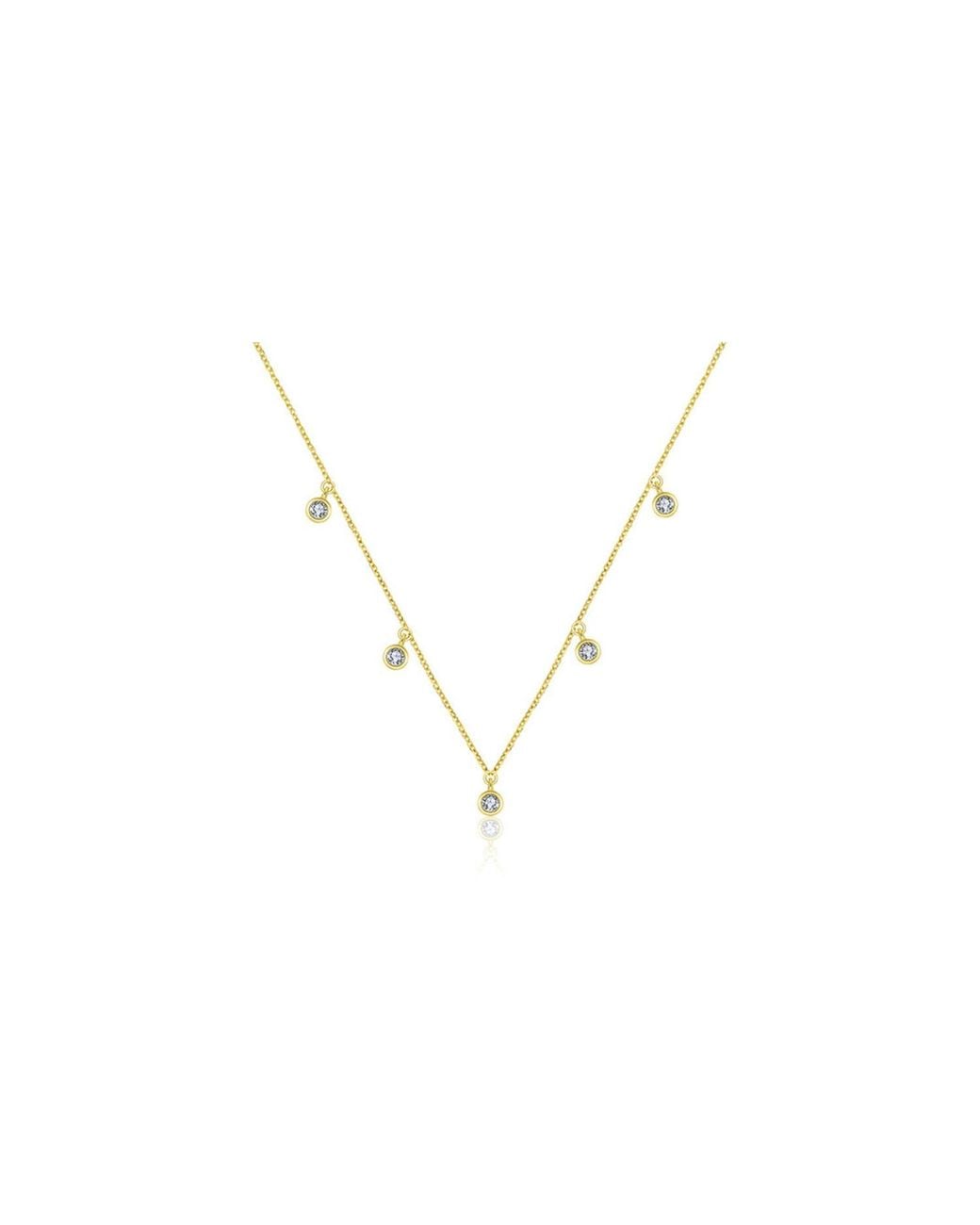 Genevieve Collection Metallic 18K By The Yard Diamond Necklace