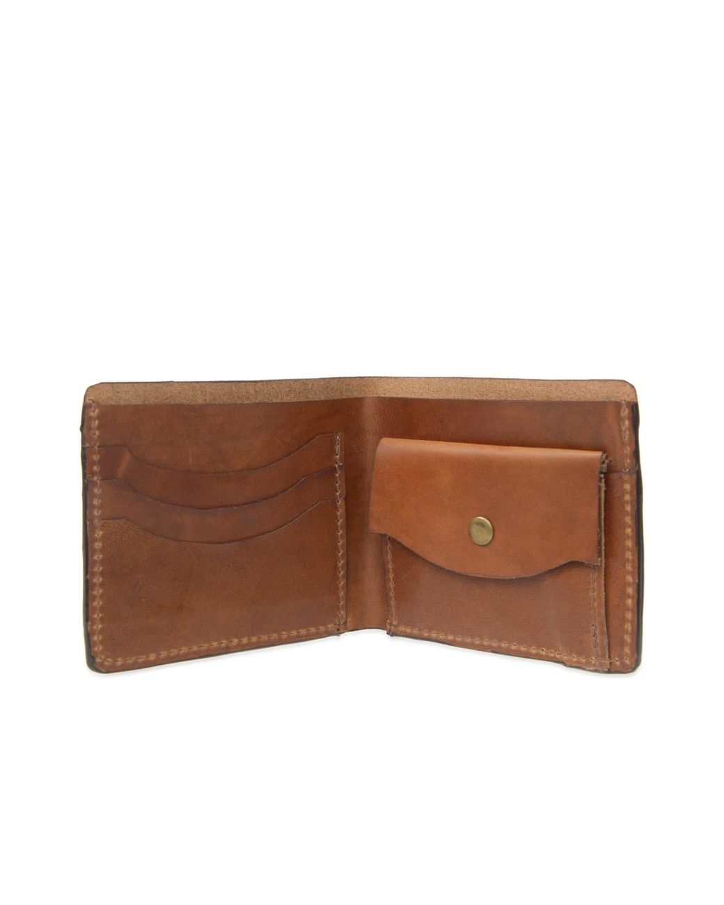 VIDA VIDA Brown Luxe Tan Leather Wallet With Coin Pocket for men