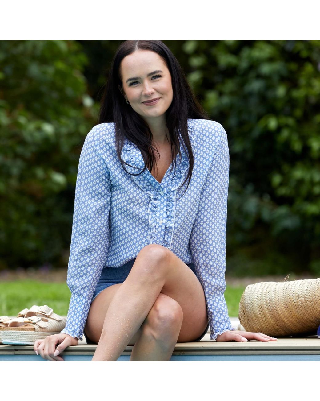 Guinea London Blue Silk Top