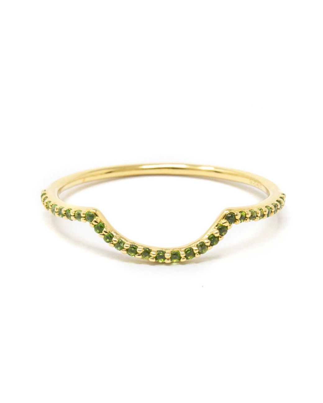 NASI SILVER Metallic Ora Half Eternity Ring- Chrome Diopside