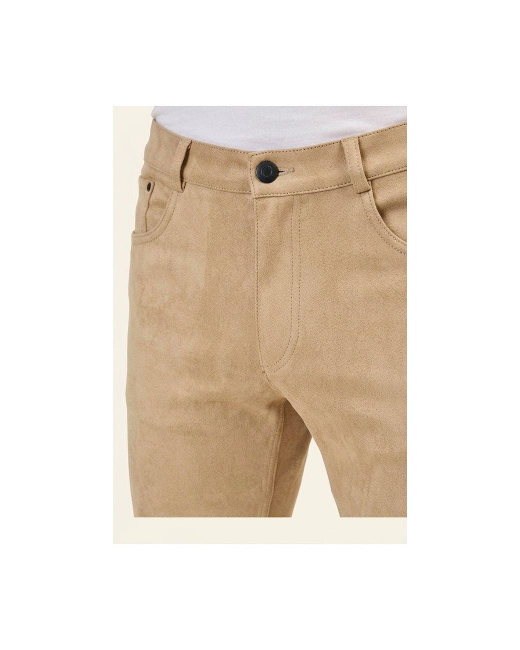 Ron Tomson Natural Neutrals Microsuede Lightweight Tapered Pants for men