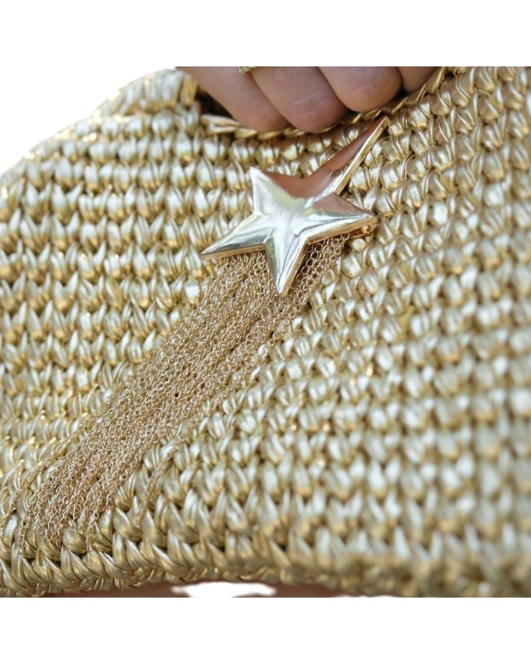 Springmoonatelier Blonde Venüs Handcrafted Metallic Yarn Bag