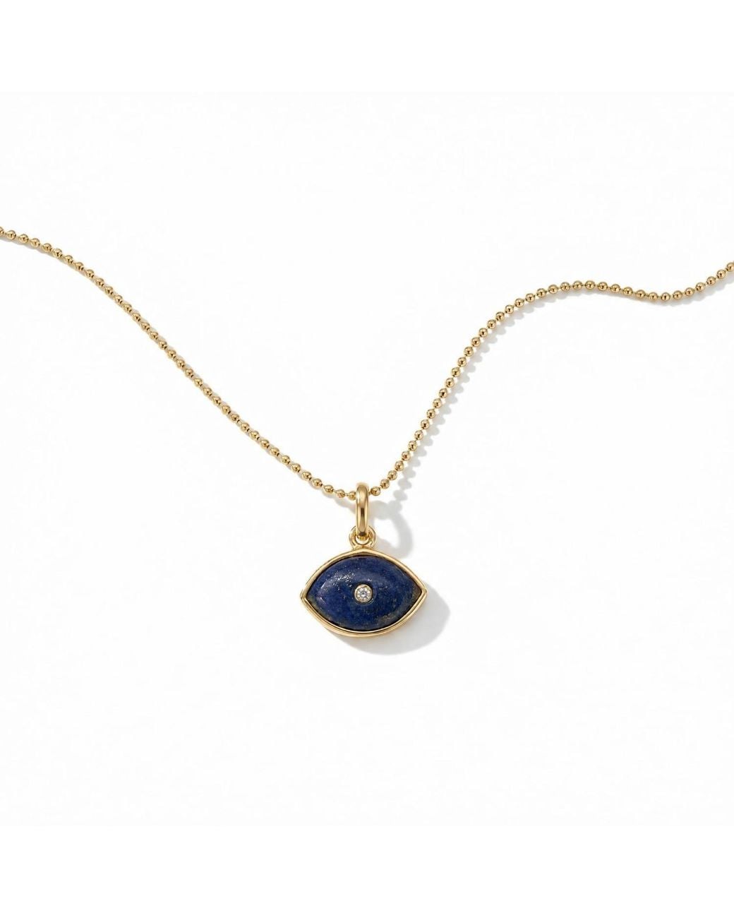 Heather Hawkins Jewelry Blue Evil Eye Pendant-Filled Ball Chain Necklace