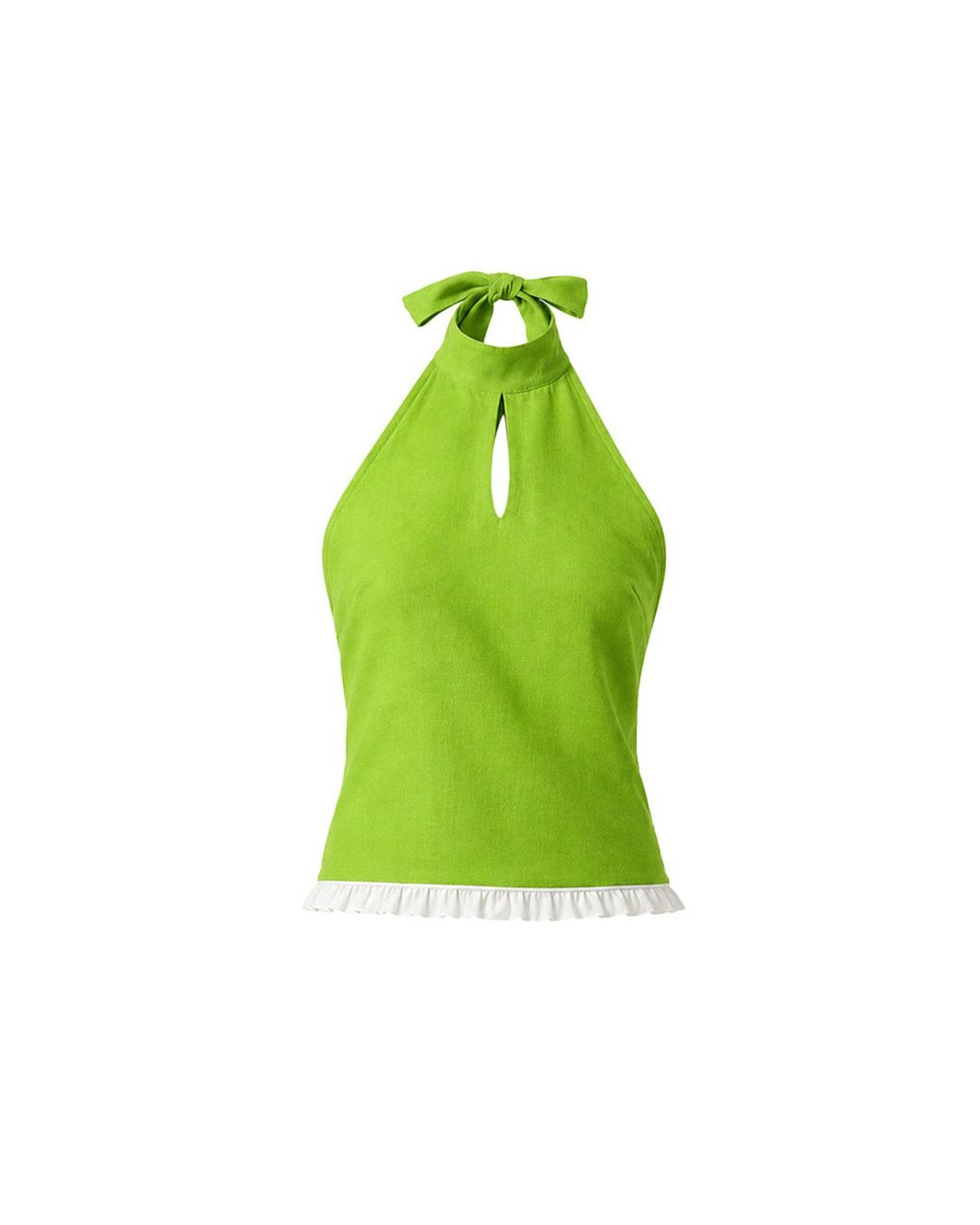Imaura Green Btw Linen Halter Top