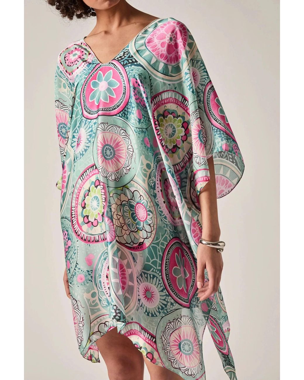 James Lakeland Blue Mandala Print Kaftan