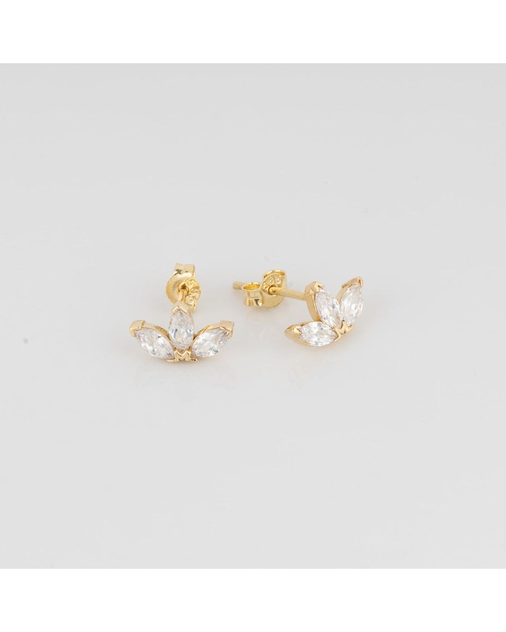 Spero London Metallic 14Ct Solid Crown Earrings
