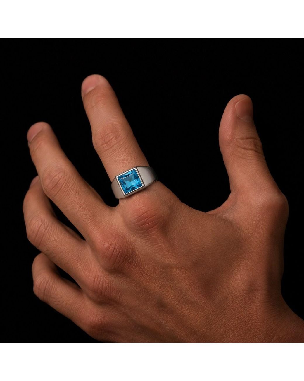 Outrage London Stone Signet Ring in Blue for Men | Lyst