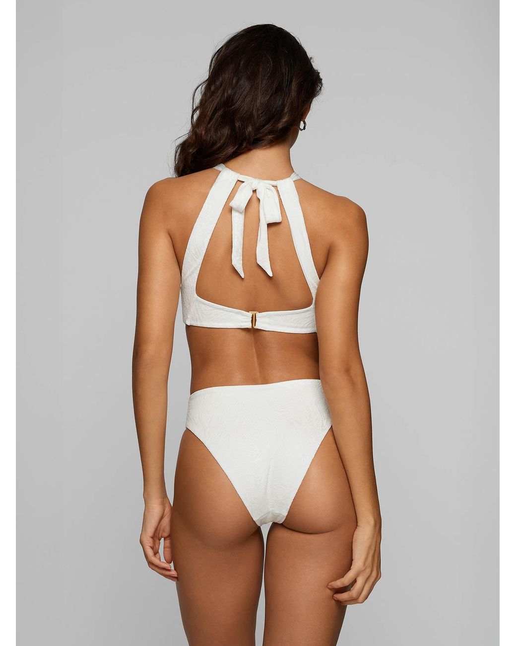 Baíah White Sirena Halter Swimsuit
