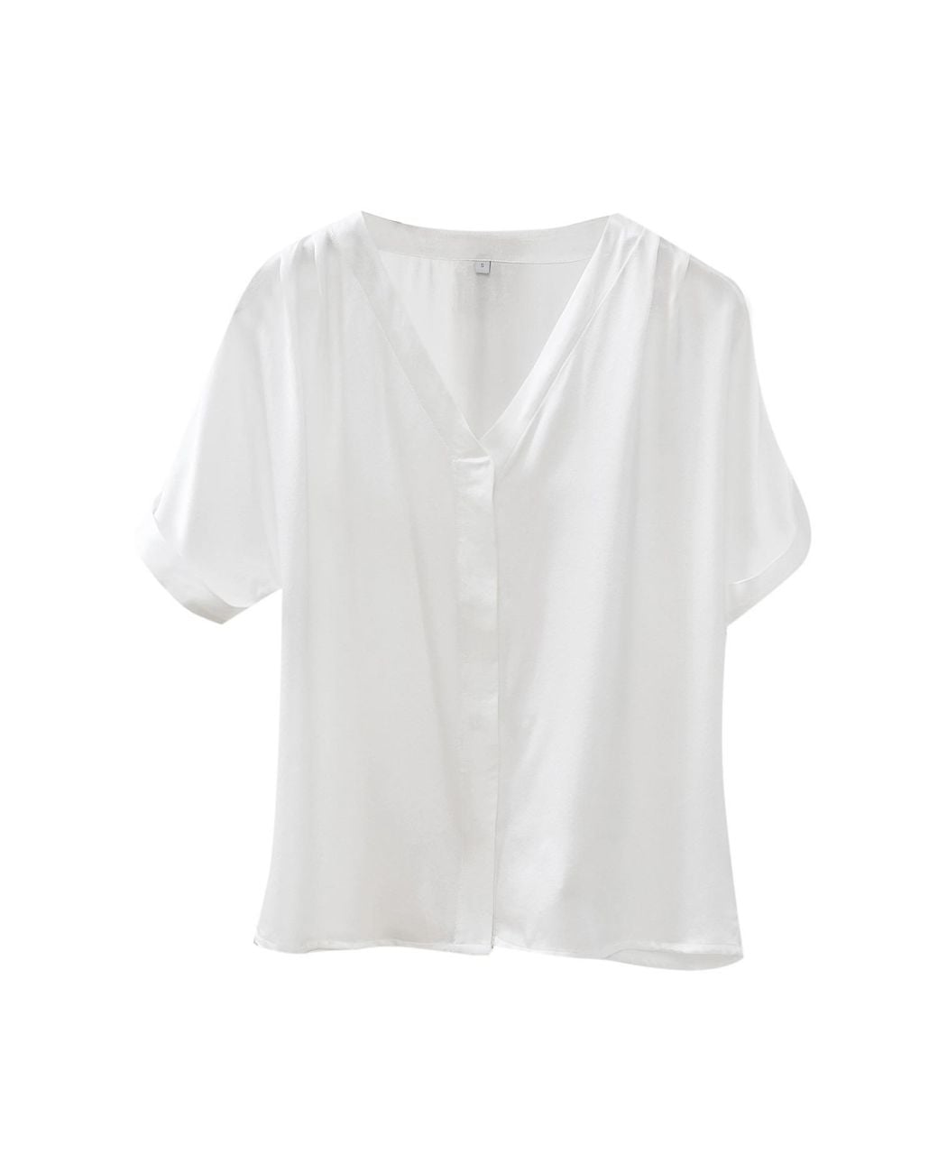 Soft Strokes Silk White Pure Mulberry Silk Top Regular Fit