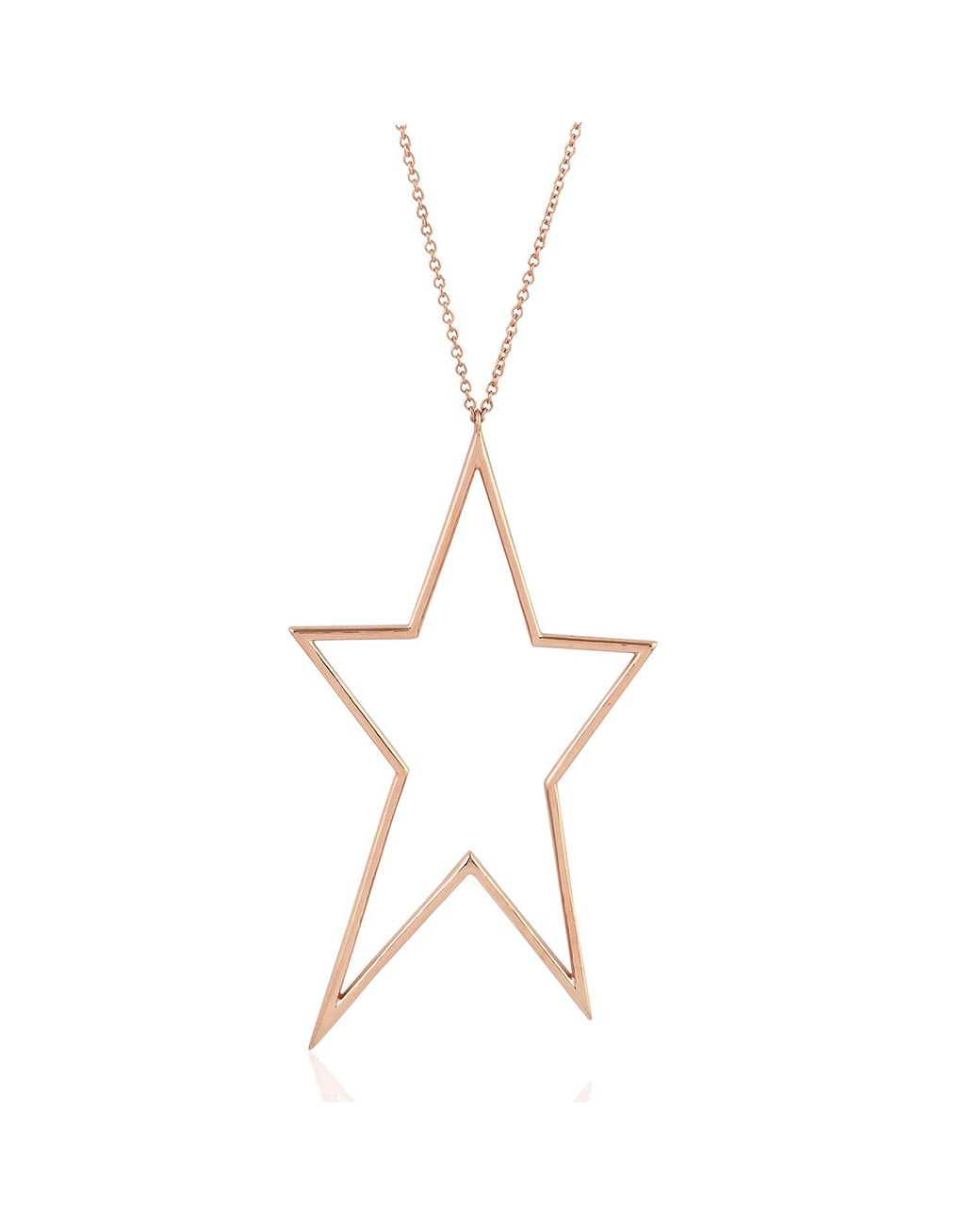 Artisan Metallic Natural Diamond Star Pendant Necklace 14k Rose Gold Jewelry