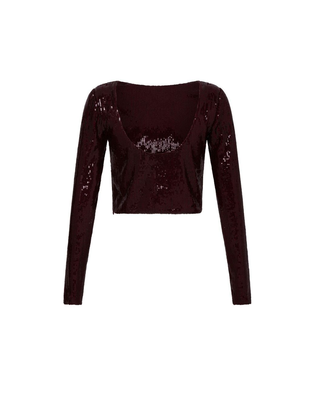 Thisisu Collection Red Sylvie Sequin Crop Top