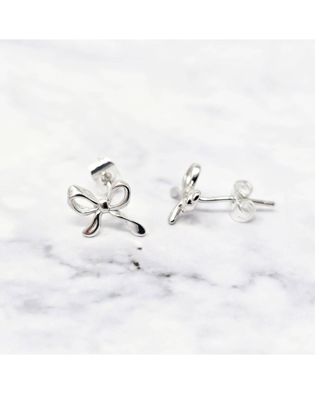 Sophelia Metallic Cute Bow Tie Bowknot Everyday Stud Earrings