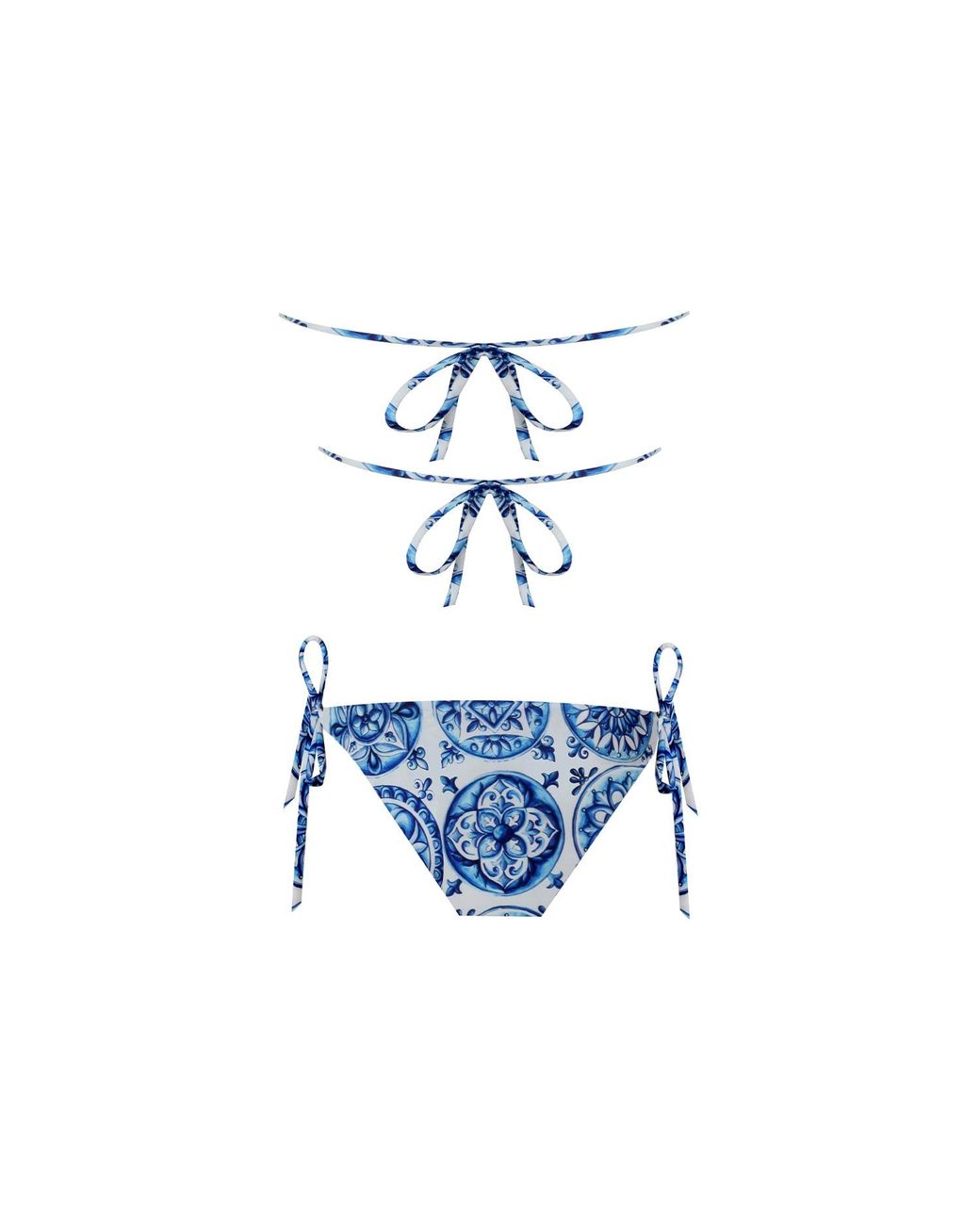 Nur Karaata Blue Sun Bleu Blanc Bikini Set