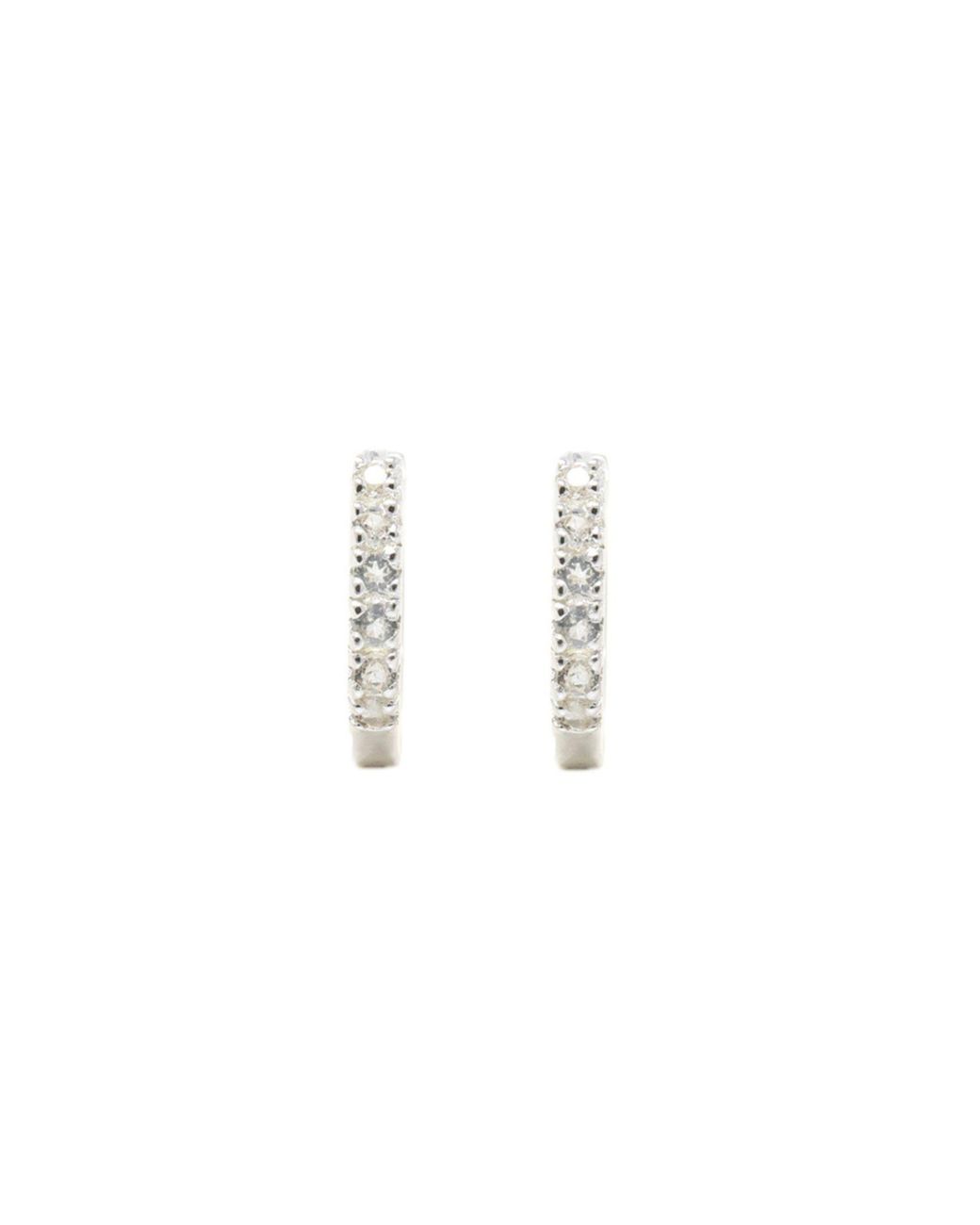 NASI SILVER White Adaya Huggie Hoops- Topaz