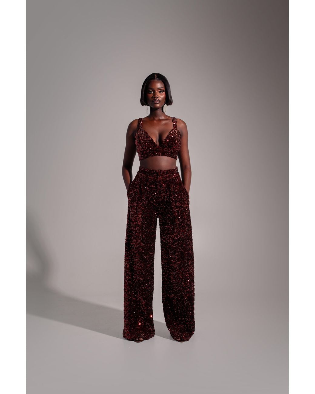 Ofuure Purple Liza Sequin Pants
