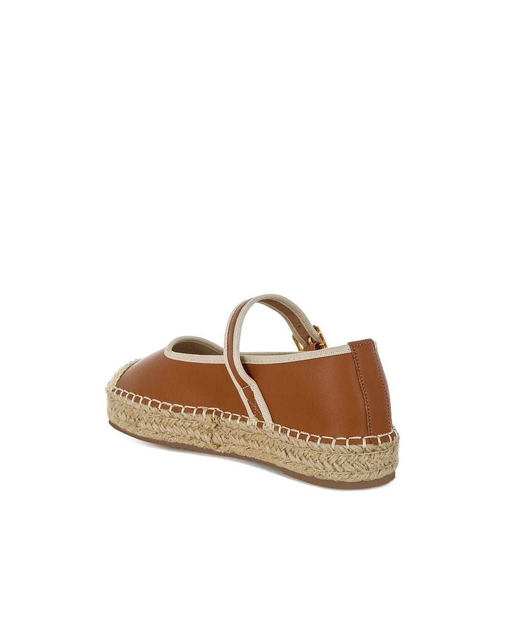 Rag & Co Brown Ostac Genuine Leather Mary Jane Espradrilles