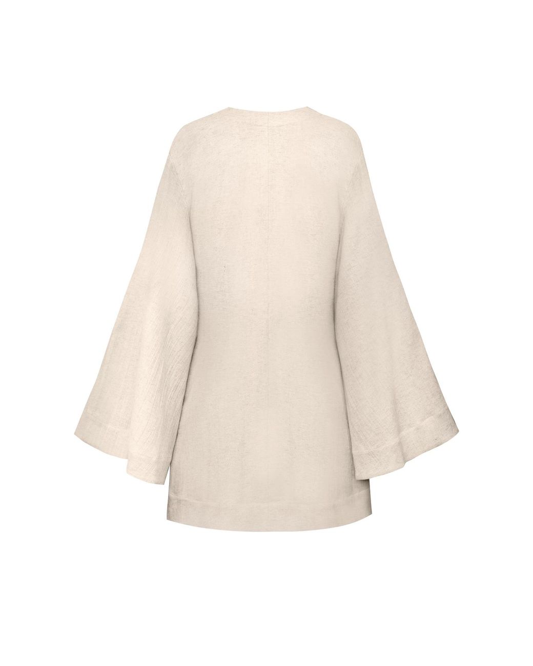 ALINA CERNĂTESCU Natural Neutrals Tunis Mini Cotton Linen Holiday Resort Dress