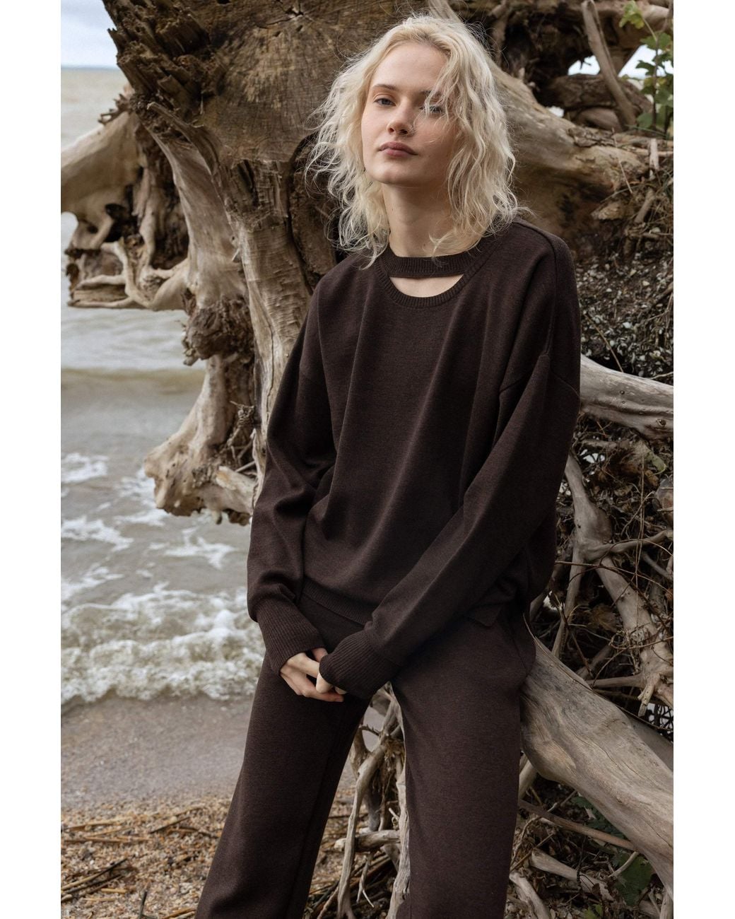 SALANIDA Brown Rotondo 100% Merino Jumper Chocolate *Limited Edition
