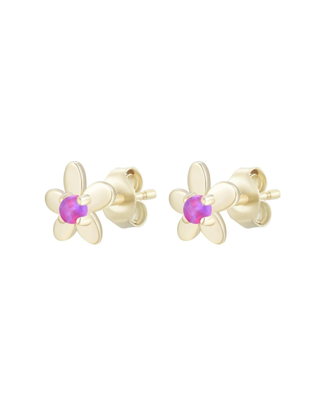 KAMARIA Metallic Mini Flower Opal Stud Earrings
