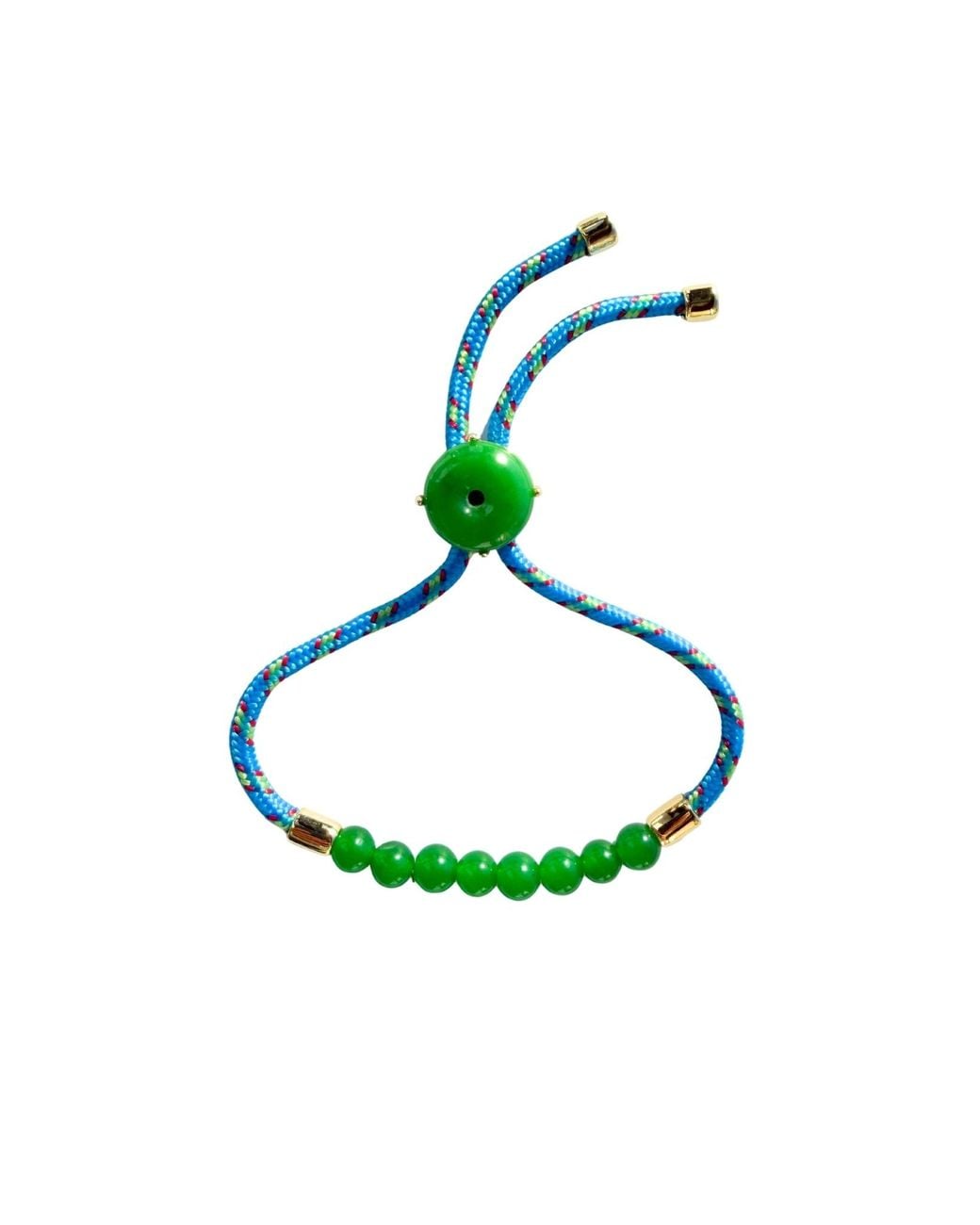 seree Green Paracord Jade Slider Bracelet