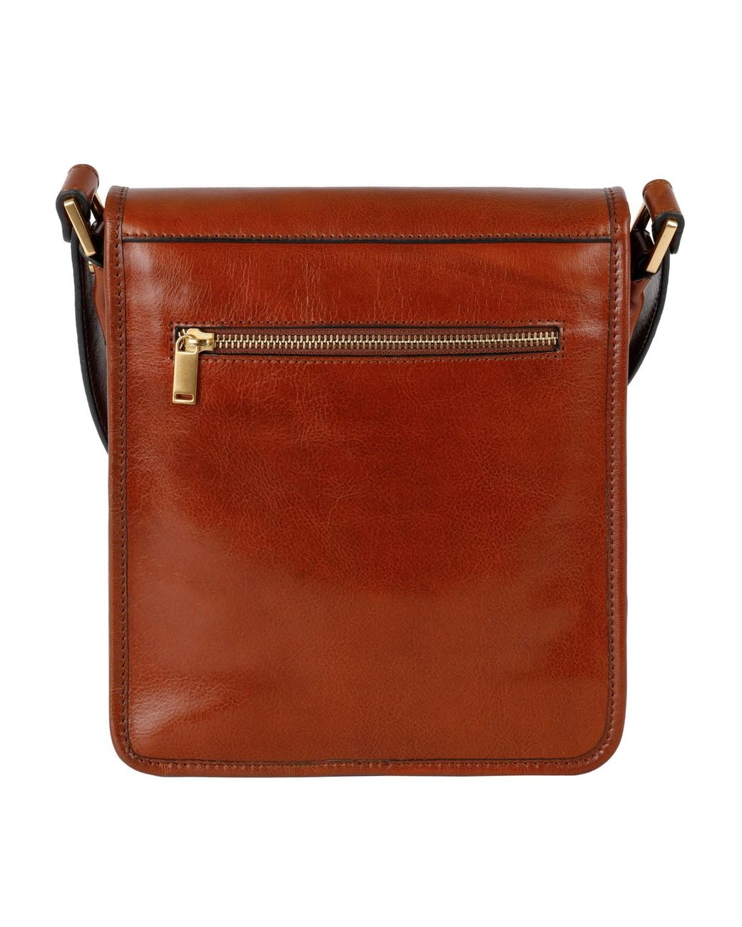 Time Resistance Brown Small Leather Messenger Bag for men