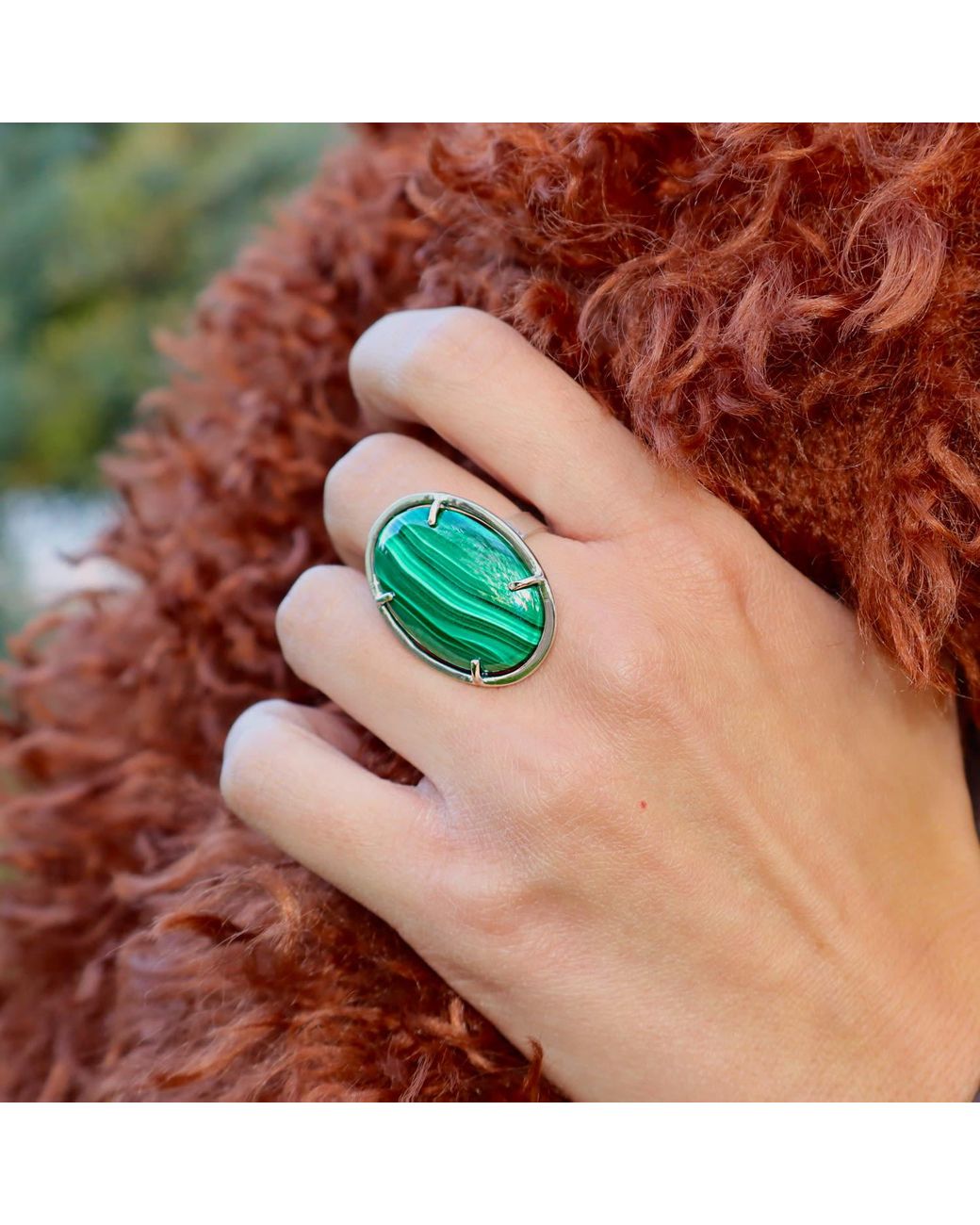 Mineralgems•Studio Green Malachite Ring Fail