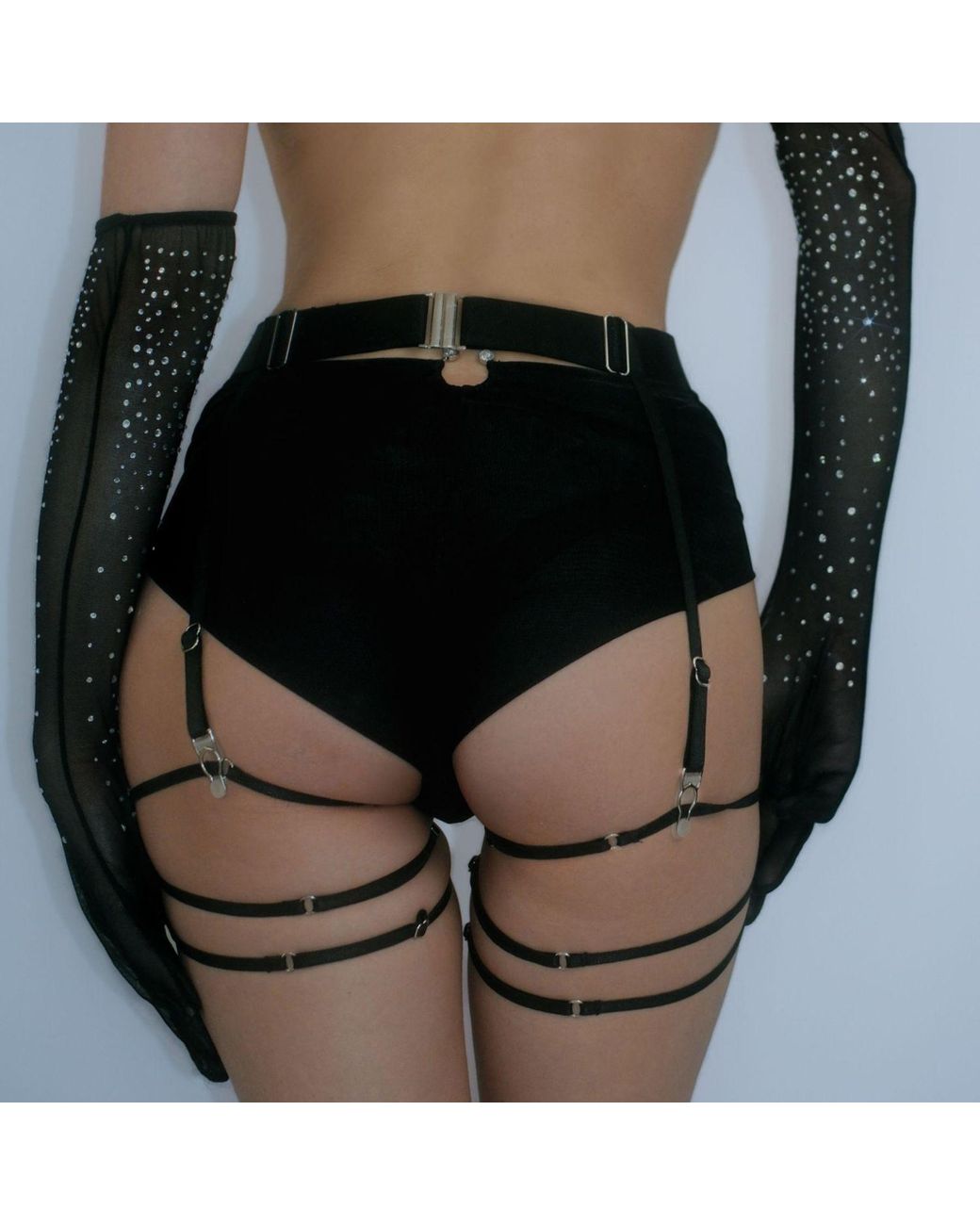 Empress Mimi Black Astria Suspender Belt