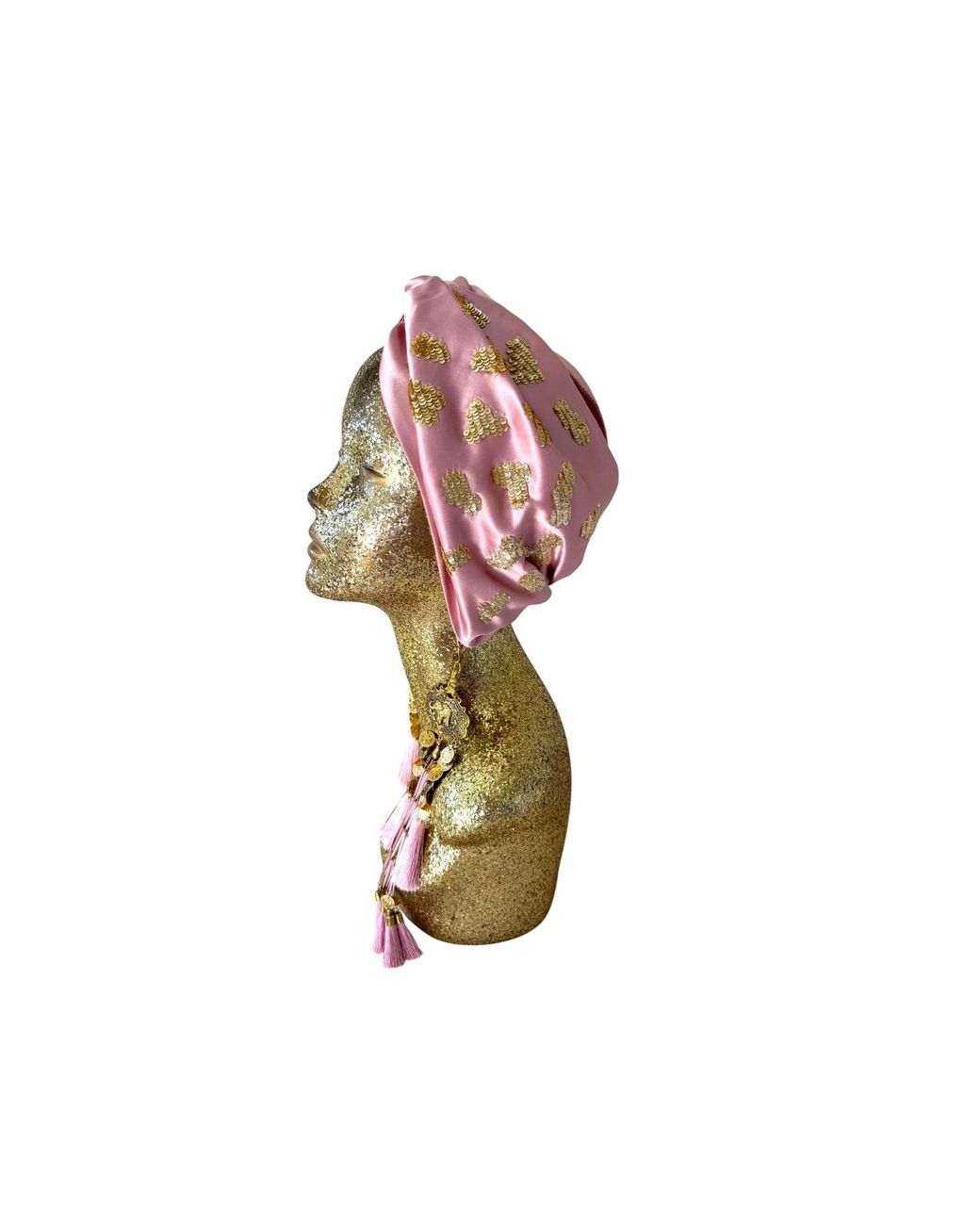 Julia Clancey Pink Dusky Leopard Silk Luxe Twist Headband