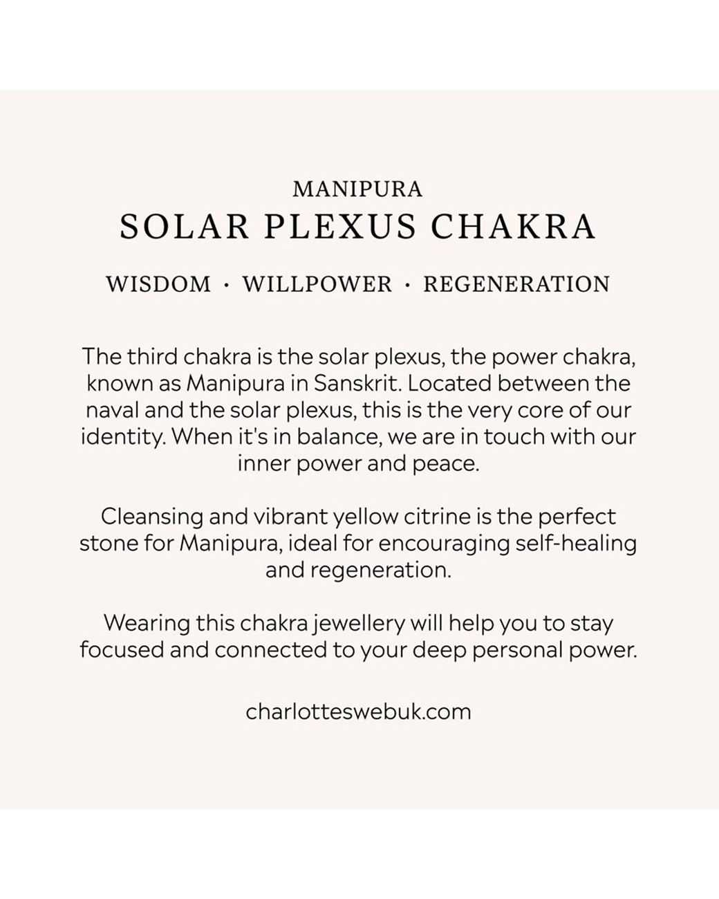 Charlotte's Web Jewellery Metallic Solar Plexus Chakra Ring