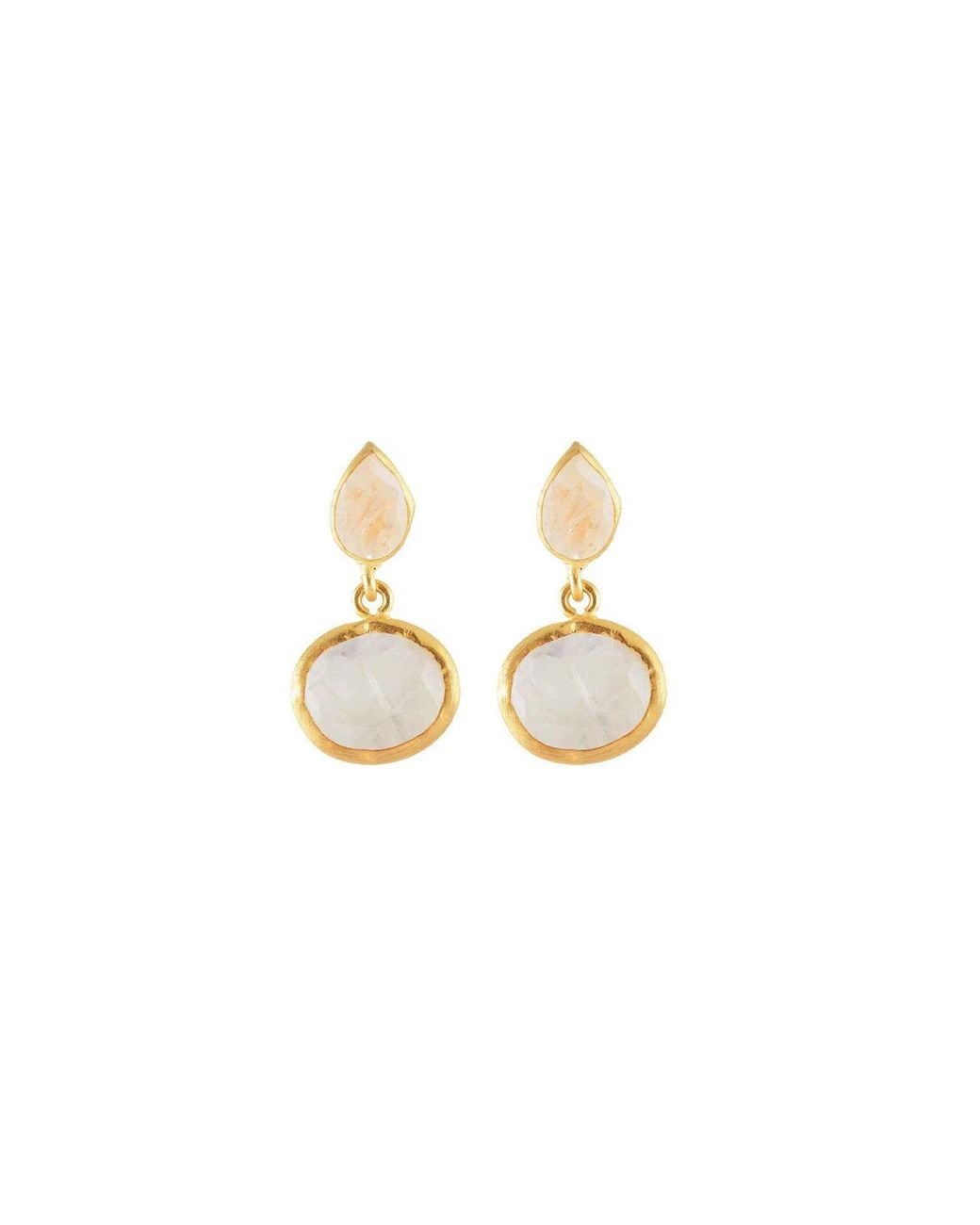 Opium Jewels Metallic Double Droplet Oval Studs