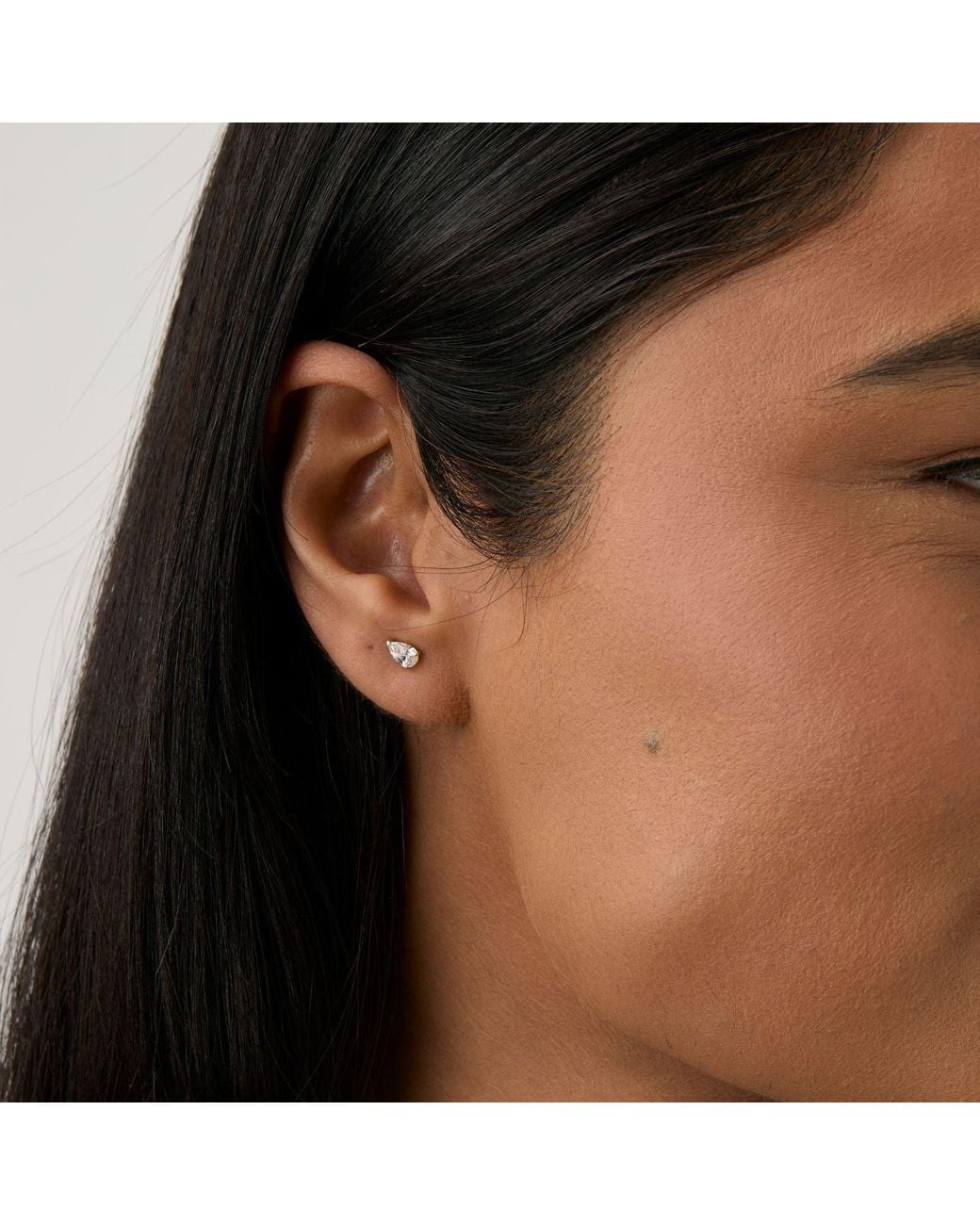 Dolcetto Designs Metallic Lab Grown Diamond Pear Studs