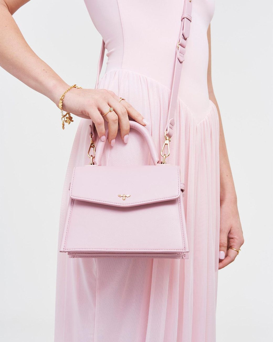 Fable England Pink Structured Tote Bag Small