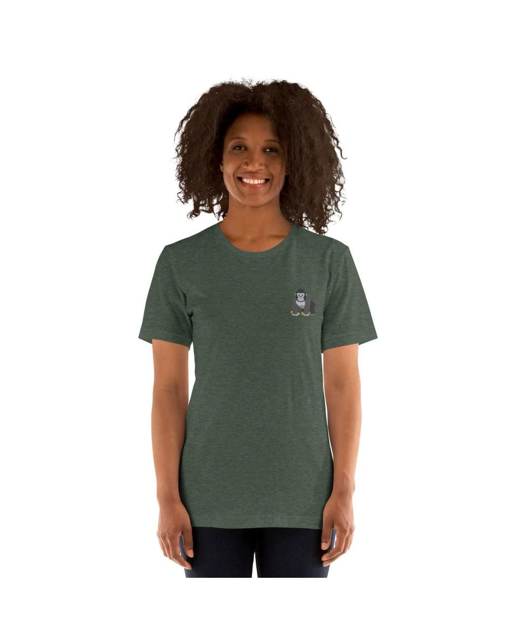 Anchor and Crew Green Forest Think Ocean Gorilla Aspirations Cotton Embroidered T-Shirt
